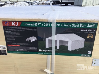 KJ K4525 Double Garage Steel Barn Shed - Unused