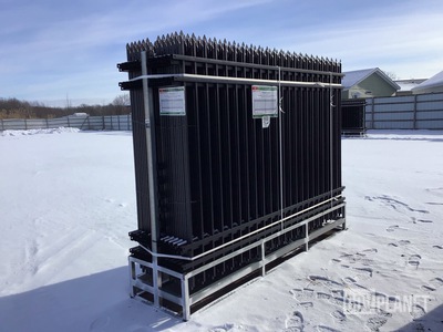 (24) Pieces of KJ Powder Coated Steel Fence w/(25) Post Connectors - Unused