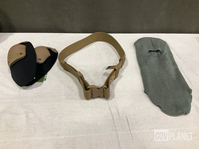 (15) Pairs of Tactical Protective Pads, (11) Individual Belts & Assorted Items
