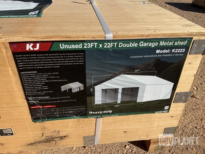 KJ K2223 Double Garage Metal Shed - Unused
