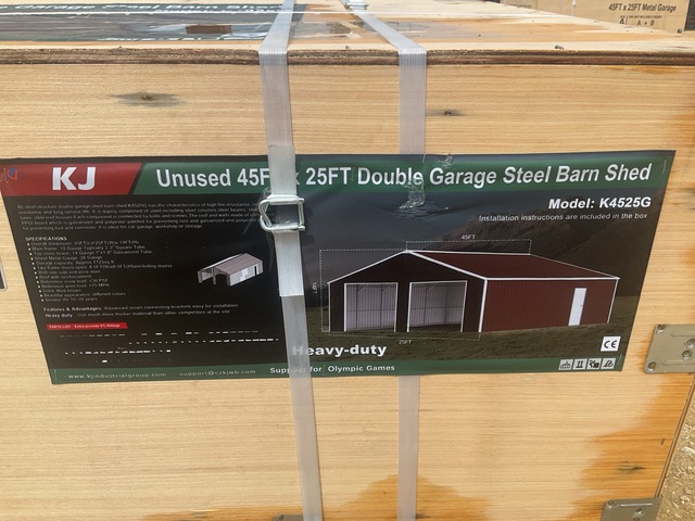 KJ K4525G Double Garage Steel Barn Shed - Unused