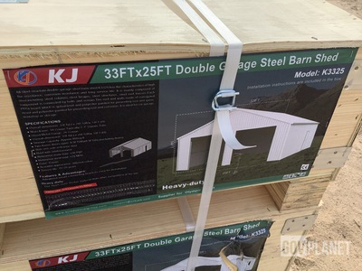KJ K3325 Double Garage Steel Barn Shed - Unused
