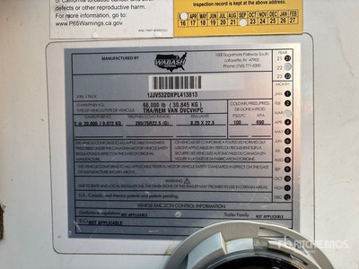 2023 Wabash 53 ft x 102 in T/A Van Trailer