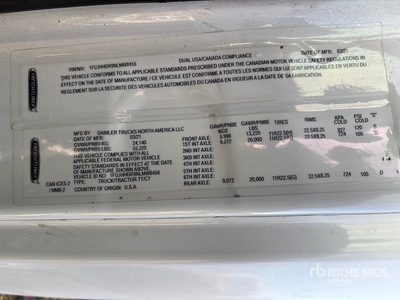 2022 Freightliner Cascadia 126 6x4 Sleeper Truck Tractor