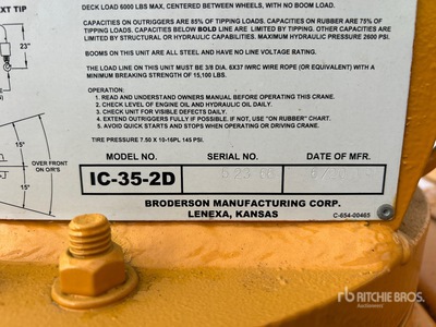 2005 Broderson IC-35-2D 8000 lb 4x4 Carry Deck Crane