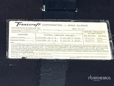 2008 Transcraft 53 ft Tri/A Step Deck Trailer