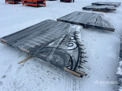 2026 Suihe 84 in x 87 in Wrought Iron Bi-Parting Driveway Gate (Unused)