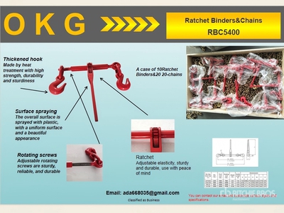 2025 OKG HP-RBC5400 Lote de Matracas con Cadenas (Sin Usar) / Ratchet Binders & Chains ورش و مخازن متنوعة (Unused)