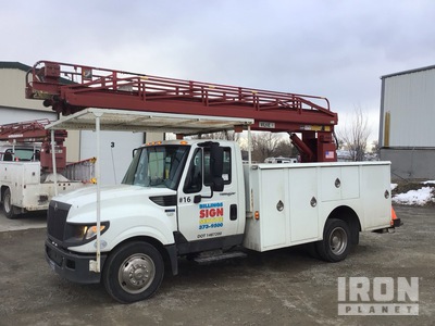 Wilkie 54 ft on 2014 International TerraStar 4x2 Ladder Boom Truck