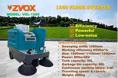 2025 ZVOX VOL-1260 Ride-On Electric Sweeper (Unused)