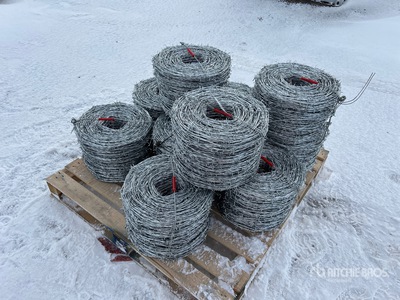 Quantity of (10) 2025 BYT BW04 130 ft - 4 Barbs Barbed Wire (Unused)