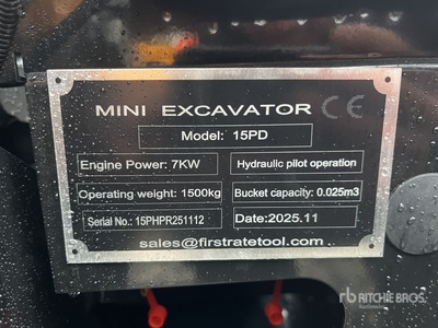 2025 VICSEC VC15PD Mini Excavator (Unused)