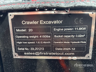 2025 VICSEC VC20 Mini Excavator (Unused)