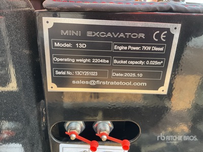 2026 VICSEC VC13D Mini Excavator (Unused)