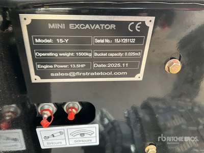 2026 VICSEC VC15J-Y Mini Excavator (Unused)