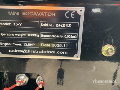 2026 VICSEC VC15J-Y Mini Excavator (Unused)