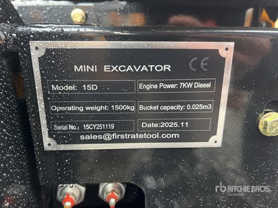 2025 VICSEC VC15D Mini Excavator (Unused)