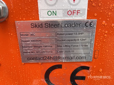 2025 SDLOOL SL36CD Skid Steer Loader (Unused)
