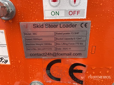 2025 SDLOOL SL36CD Skid Steer Loader (Unused)