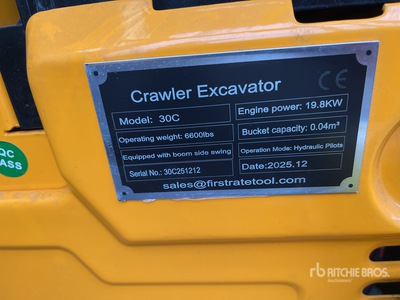 2025 VICSEC VC30C Mini Excavadora (Unused)