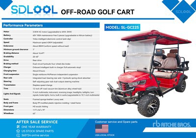 2026 SDLOOL SL22S Electric Golf Cart (Unused)