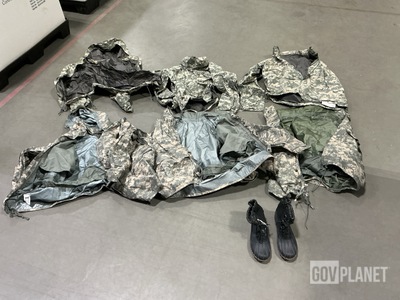 (1) Pair of Cold Weather Boots, (7) Cold Weather Parkas & Assorted Items