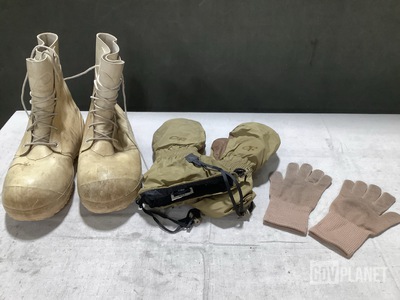 (59) Pairs of Protective Glove Inserts, (15) Pairs of Boots & Assorted Items