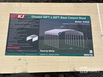 KJ K4020 Steel Carport Shed - Unused