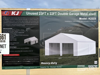 KJ K2223 Double Garage Metal Shed - Unused