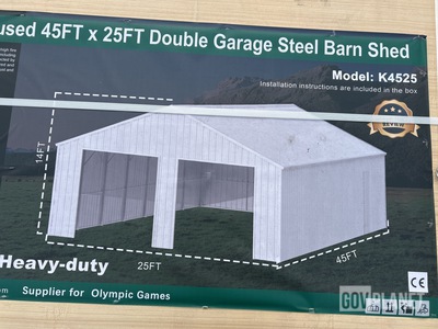 KJ K4525 Double Garage Steel Barn Shed - Unused