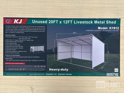 KJ K1912 Livestock Metal Shed - Unused