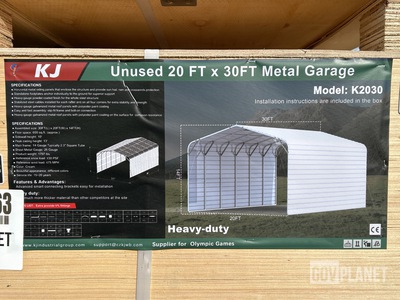 KJ K2030 Metal Garage - Unused