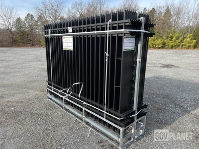 (24) Pieces of KJ Powder Coated Steel Fence w/(25) Post Connectors - Unused