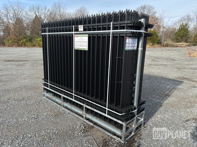 (24) Pieces of KJ Powder Coated Steel Fence w/(25) Post Connectors - Unused
