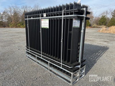 (24) Pieces of KJ Powder Coated Steel Fence w/(25) Post Connectors - Unused