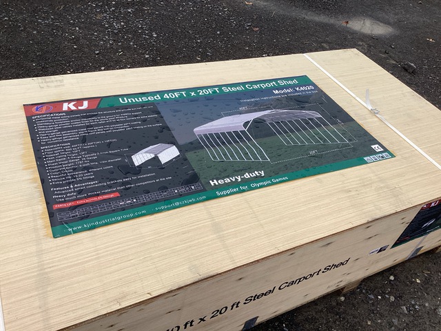 KJ K4020 Steel Carport Shed - Unused