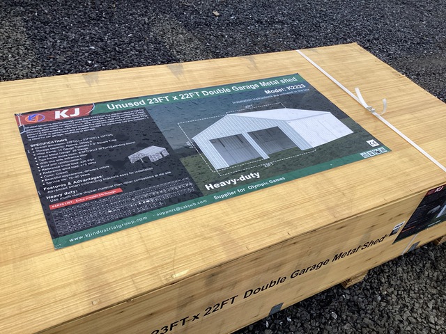 KJ K2223 Double Garage Metal Shed - Unused