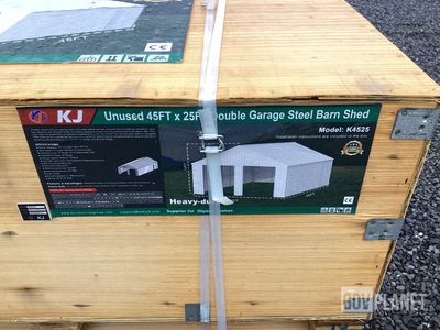 KJ K4525 Double Garage Steel Barn Shed - Unused