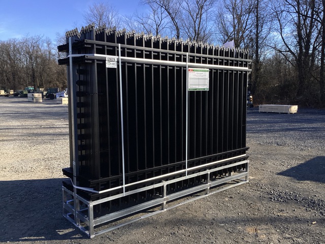 (24) Pieces of KJ Powder Coated Steel Fence w/(25) Post Connectors - Unused