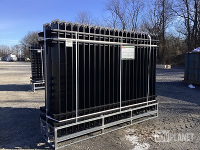 (24) Pieces of KJ Powder Coated Steel Fence w/(25) Post Connectors - Unused