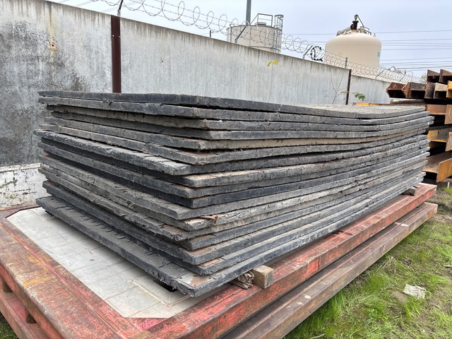 Quantity of (17) 6 ft 6 in x 13 ft 5 in x 47 mm Heavyweight Ground Protection Mats