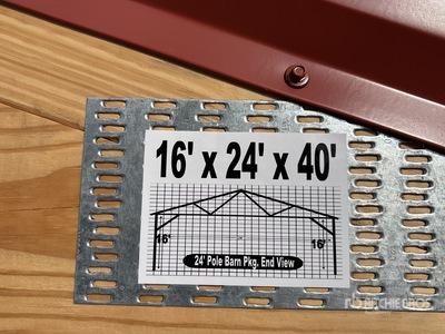 16 ft x 24 ft x 40 ft Pole Barn Package Lagerhaus (Unused)