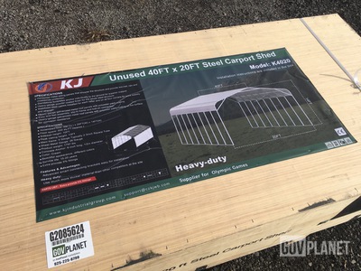KJ K4020 Steel Carport Shed - Unused
