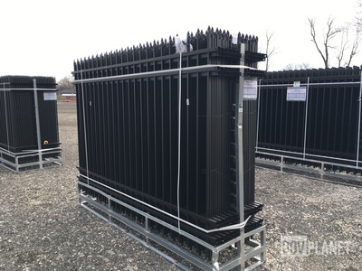 (24) Pieces of KJ Powder Coated Steel Fence w/(25) Post Connectors - Unused