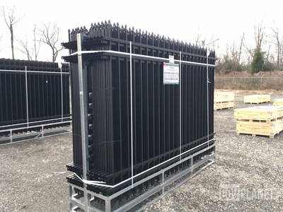 (24) Pieces of KJ Powder Coated Steel Fence w/(25) Post Connectors - Unused