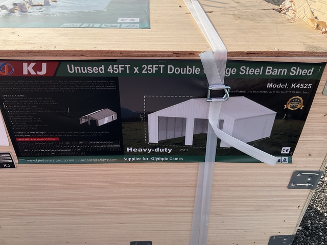 KJ K4525 Double Garage Steel Barn Shed - Unused