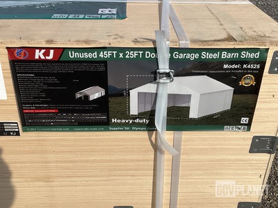 KJ K4525 Double Garage Steel Barn Shed - Unused