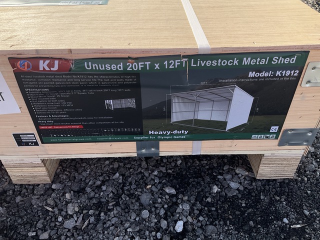 KJ K1912 Livestock Metal Shed - Unused