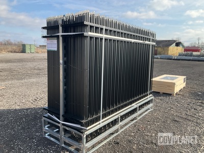 (30) Pieces of Galvanized Steel Garden/Public Space Fence w/(31) Post Connectors