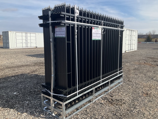 (24) Pieces of KJ Powder Coated Steel Fence w/(25) Post Connectors - Unused